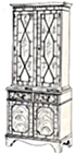 2 DOOR - REGENCY Library Bookcase